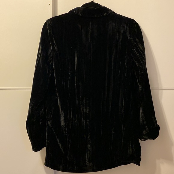 WRINKLED VELVET COAT black - Picture 4 of 5